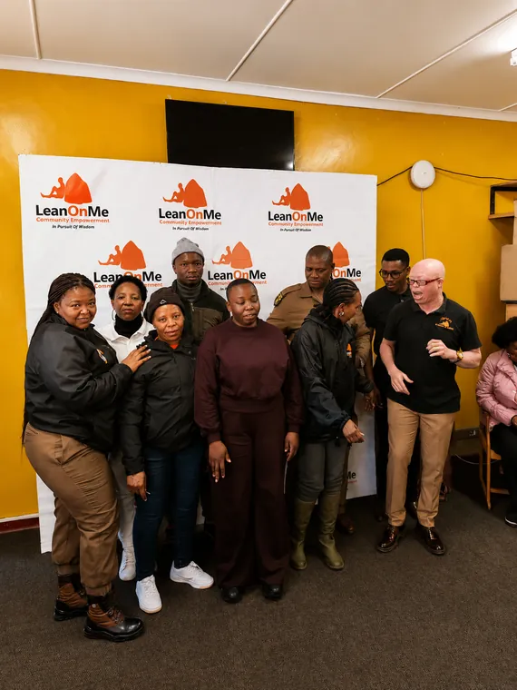 Lean On Me team and participants during a prison outreach