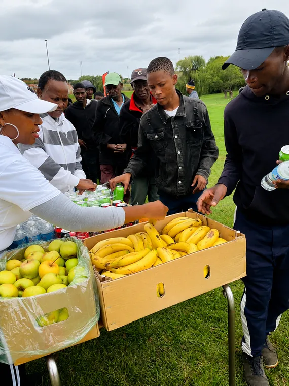 Community outreach and refreshments during a Lean On Me roadshow